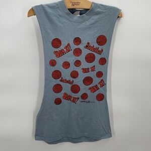 Vintage '88 Basketbal Modified Muscle Tank Basketball Graphic Mens Small Hanes